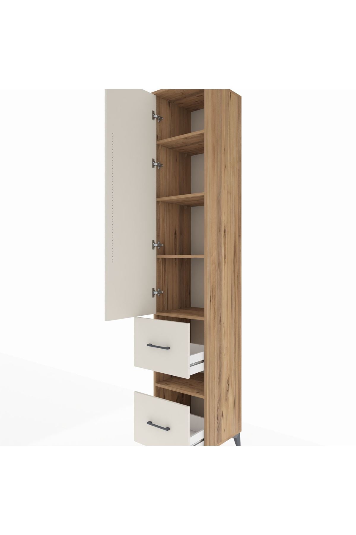Hyperion Dolap 5 Raflı 2 Çekmeceli Tek Kapaklı 44x44x243 - S64M165V7B