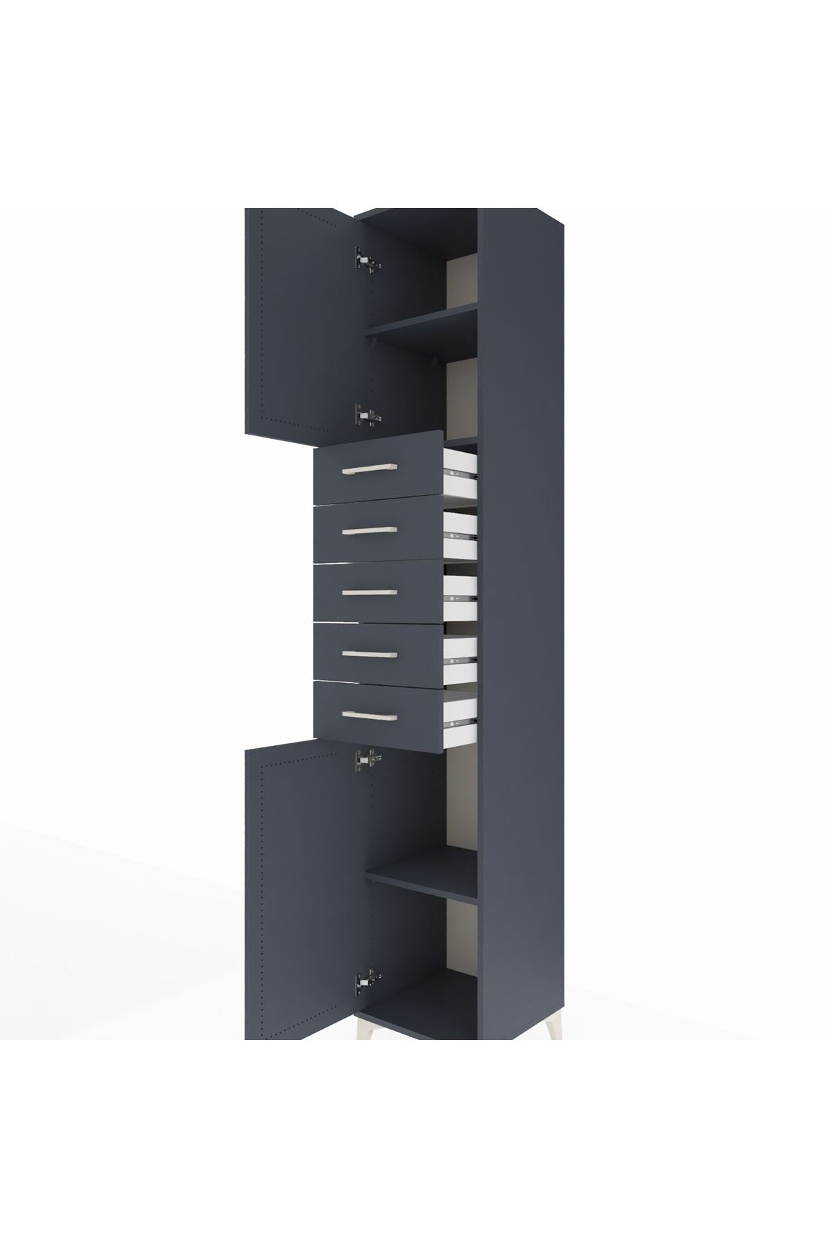 Hyperion Dolap 3 Raflı 5 Çekmeceli 2 Kapaklı 44x44x243 - S64M166V5B