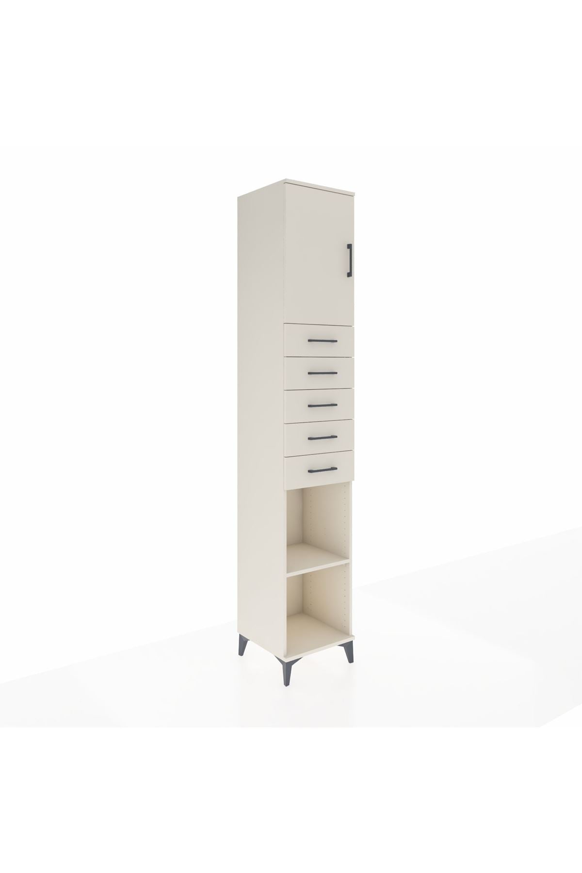 Hyperion Dolap 3 Raflı 5 Çekmeceli Tek Kapaklı 44x44x243 - S64M167V1B