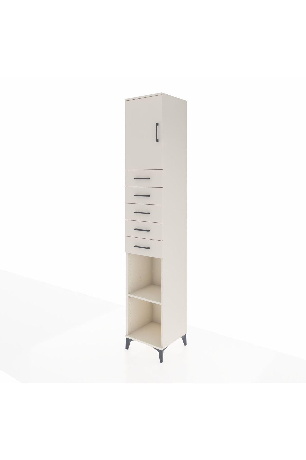 Hyperion Dolap 3 Raflı 5 Çekmeceli Tek Kapaklı 44x44x243 - S64M167V1B