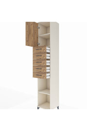 Hyperion Dolap 3 Raflı 5 Çekmeceli Tek Kapaklı 44x44x243 - S64M167V3B