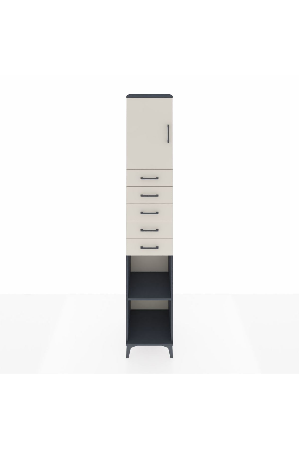 Hyperion Dolap 3 Raflı 5 Çekmeceli Tek Kapaklı 44x44x243 - S64M167V4B