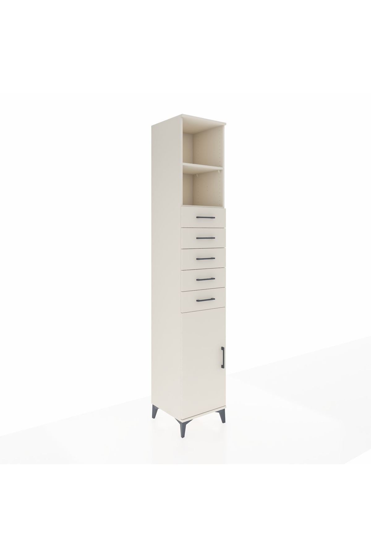 Hyperion Dolap 3 Raflı 5 Çekmeceli Tek Kapaklı 44x44x243 - S64M168V1B