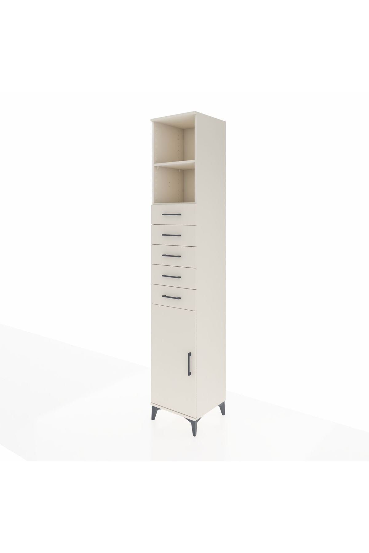 Hyperion Dolap 3 Raflı 5 Çekmeceli Tek Kapaklı 44x44x243 - S64M168V1B