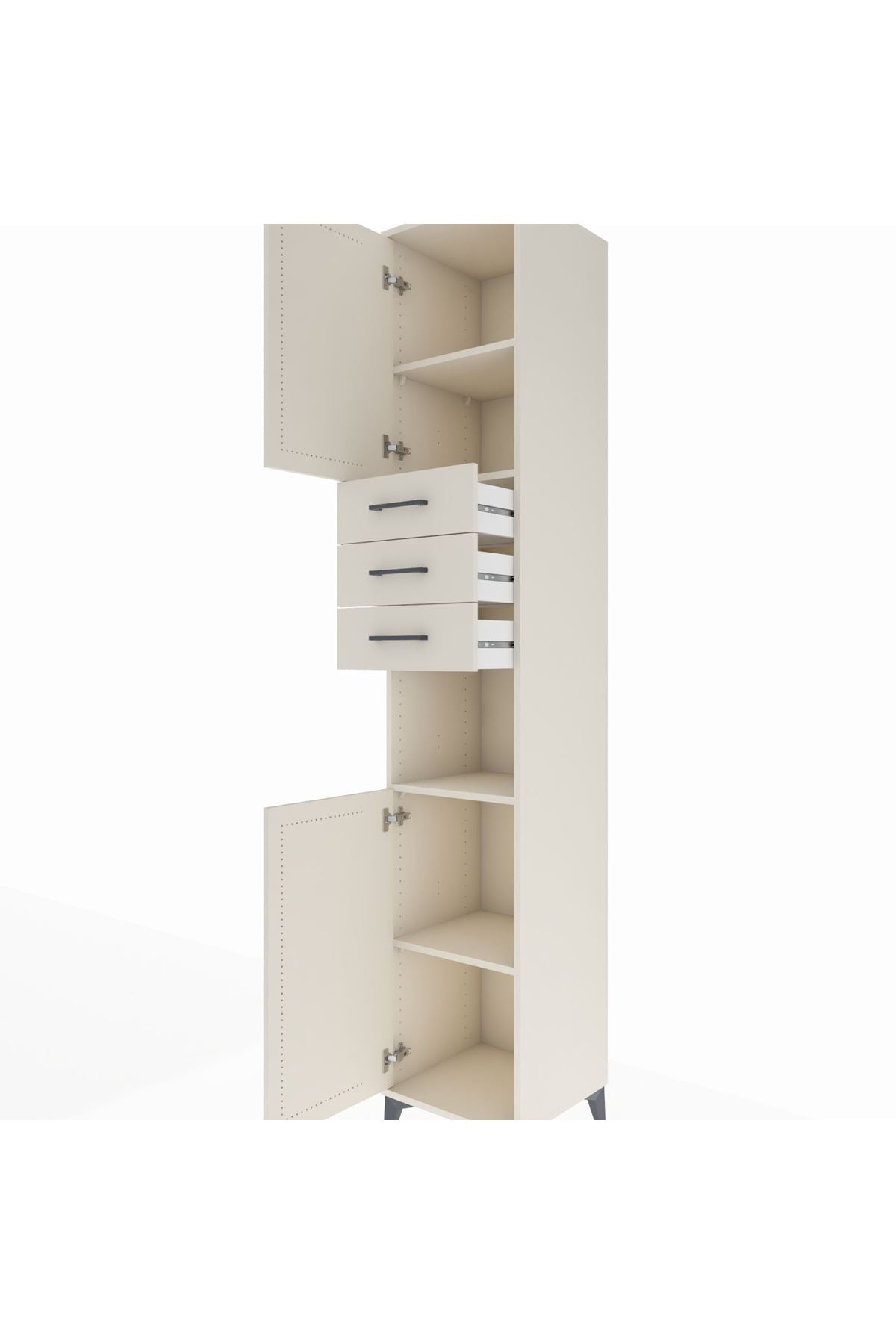 Hyperion Dolap 4 Raflı 3 Çekmeceli 2 Kapaklı 44x44x243 - S64M169V1B