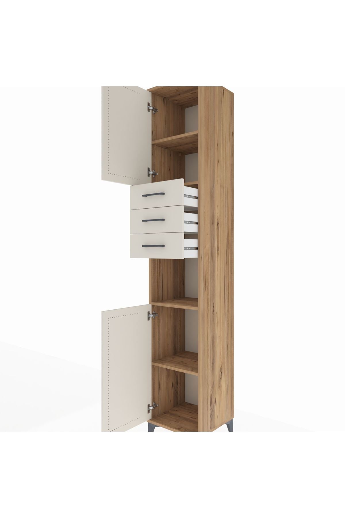 Hyperion Dolap 4 Raflı 3 Çekmeceli 2 Kapaklı 44x44x243 - S64M169V7B