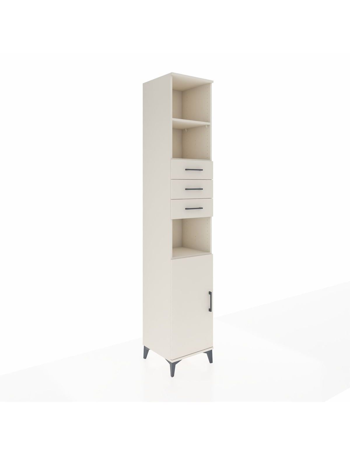 Hyperion Dolap 4 Raflı 3 Çekmeceli Tek Kapaklı 44x44x243 - S64M171V1B