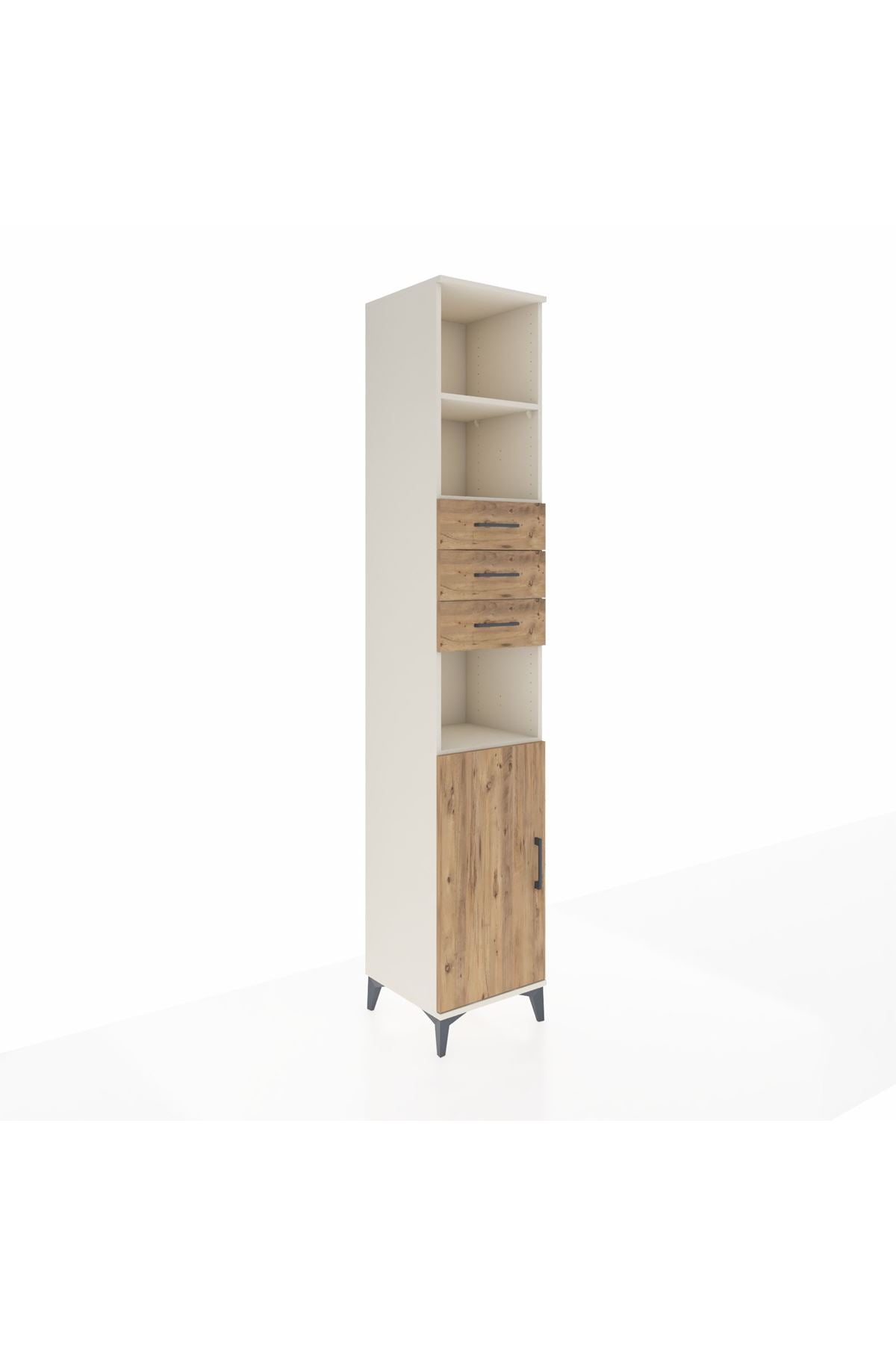 Hyperion Dolap 4 Raflı 3 Çekmeceli Tek Kapaklı 44x44x243 - S64M171V3B