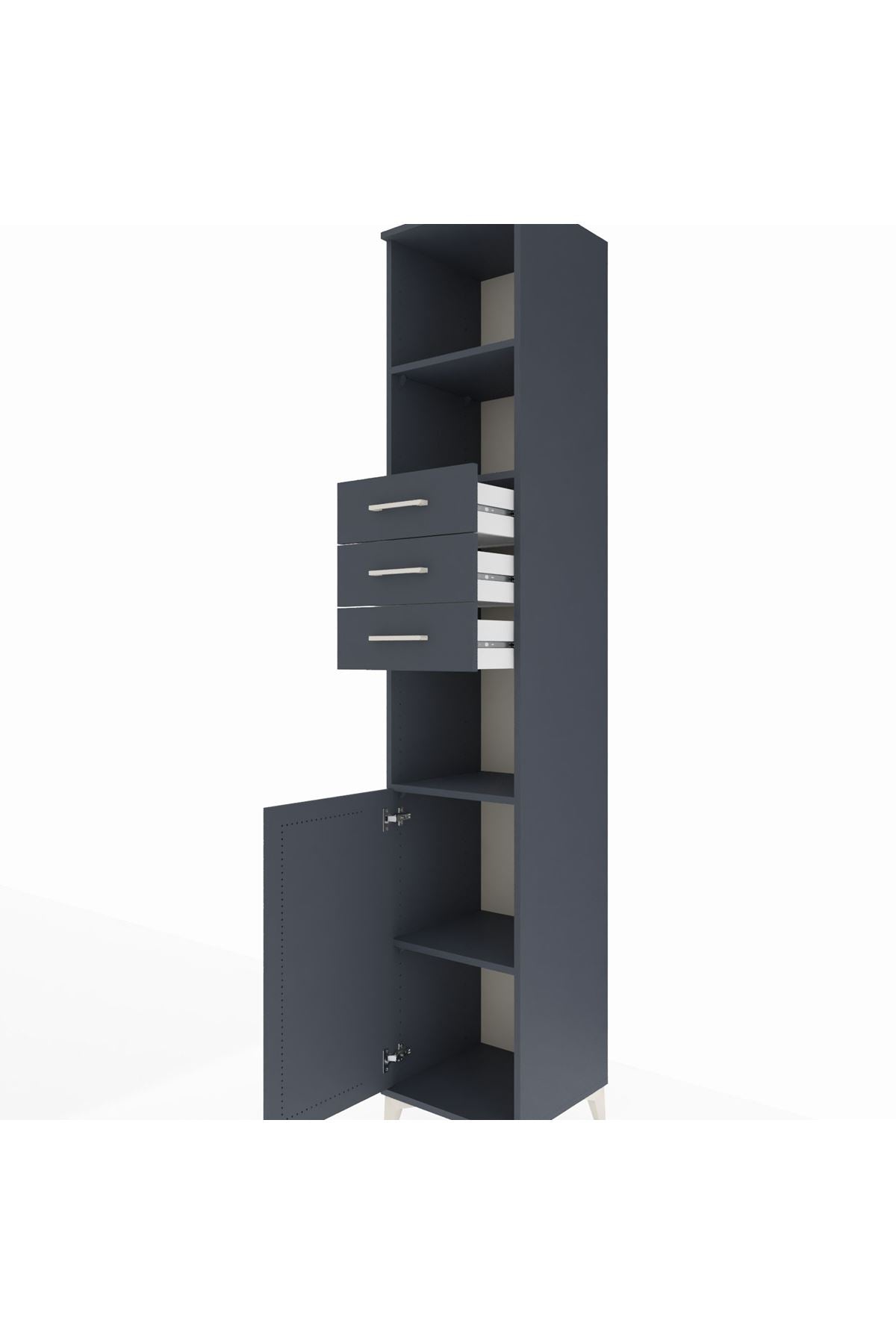 Hyperion Dolap 4 Raflı 3 Çekmeceli Tek Kapaklı 44x44x243 - S64M171V5B