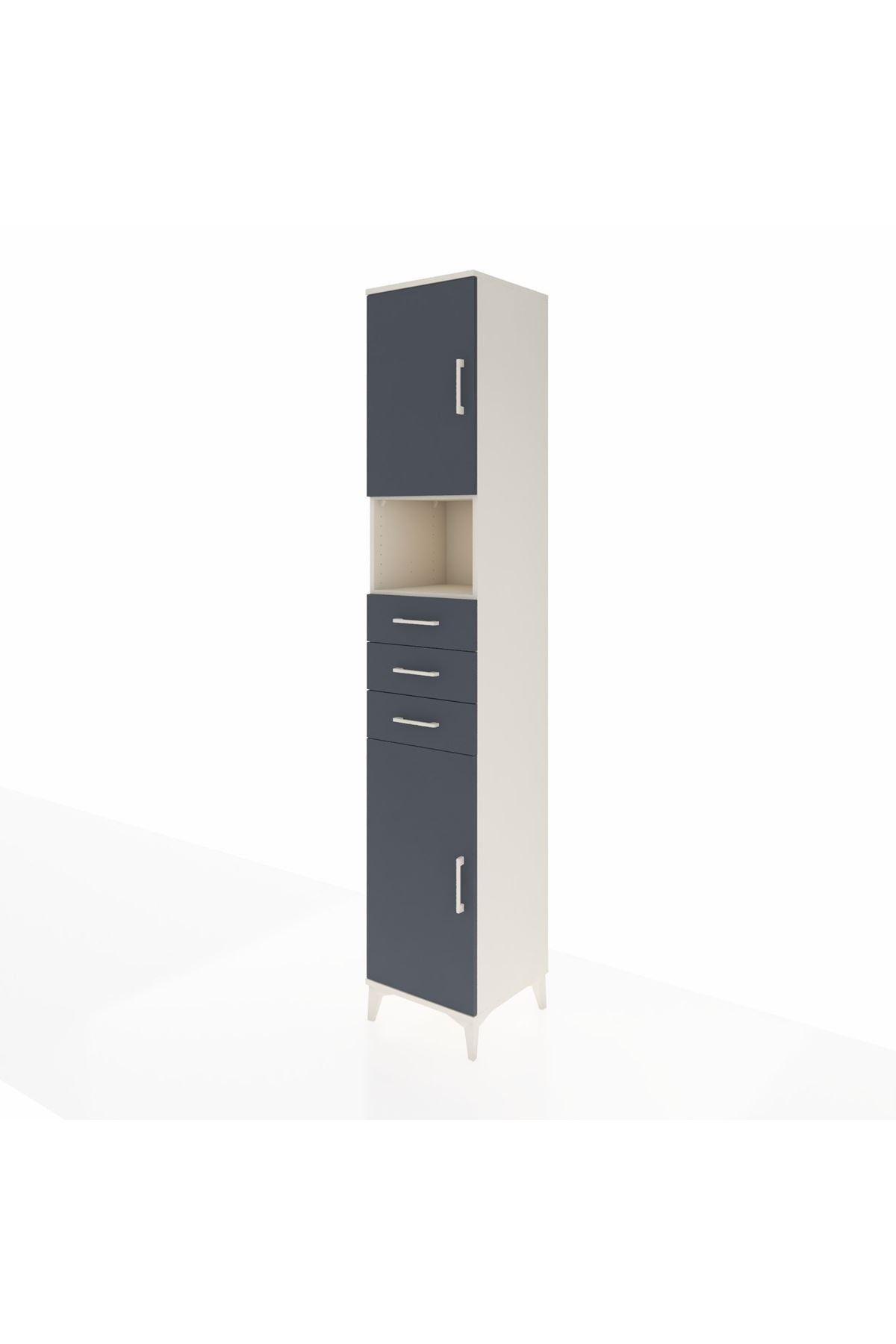 Hyperion Dolap 4 Raflı 3 Çekmeceli 2 Kapaklı 44x44x243 - S64M172V2B
