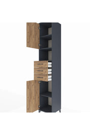 Hyperion Dolap 4 Raflı 3 Çekmeceli 2 Kapaklı 44x44x243 - S64M172V6B