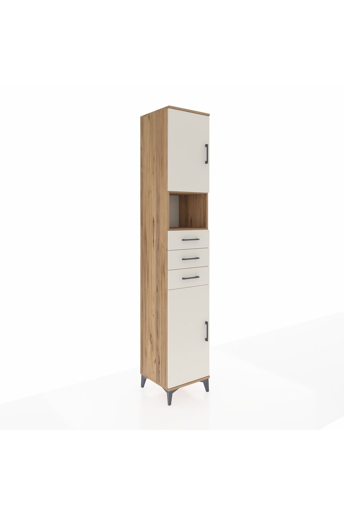 Hyperion Dolap 4 Raflı 3 Çekmeceli 2 Kapaklı 44x44x243 - S64M172V7B