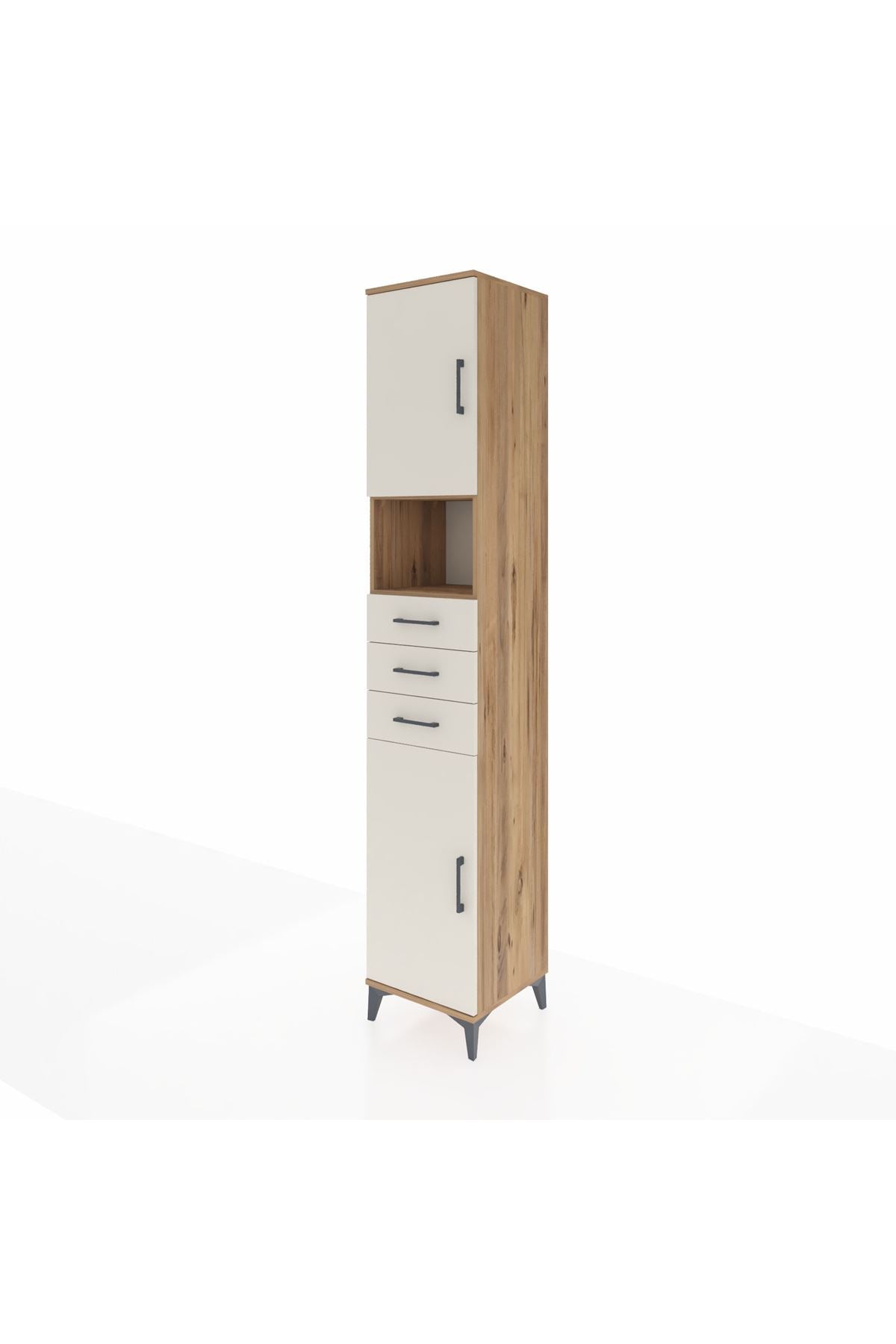 Hyperion Dolap 4 Raflı 3 Çekmeceli 2 Kapaklı 44x44x243 - S64M172V7B