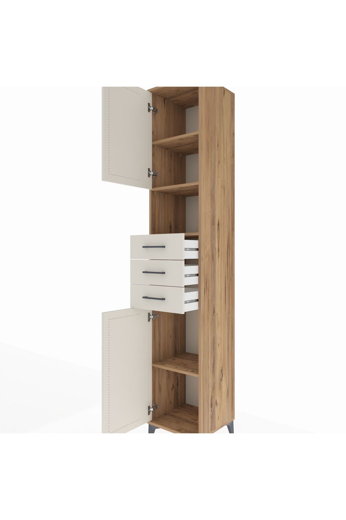 Hyperion Dolap 4 Raflı 3 Çekmeceli 2 Kapaklı 44x44x243 - S64M172V7B