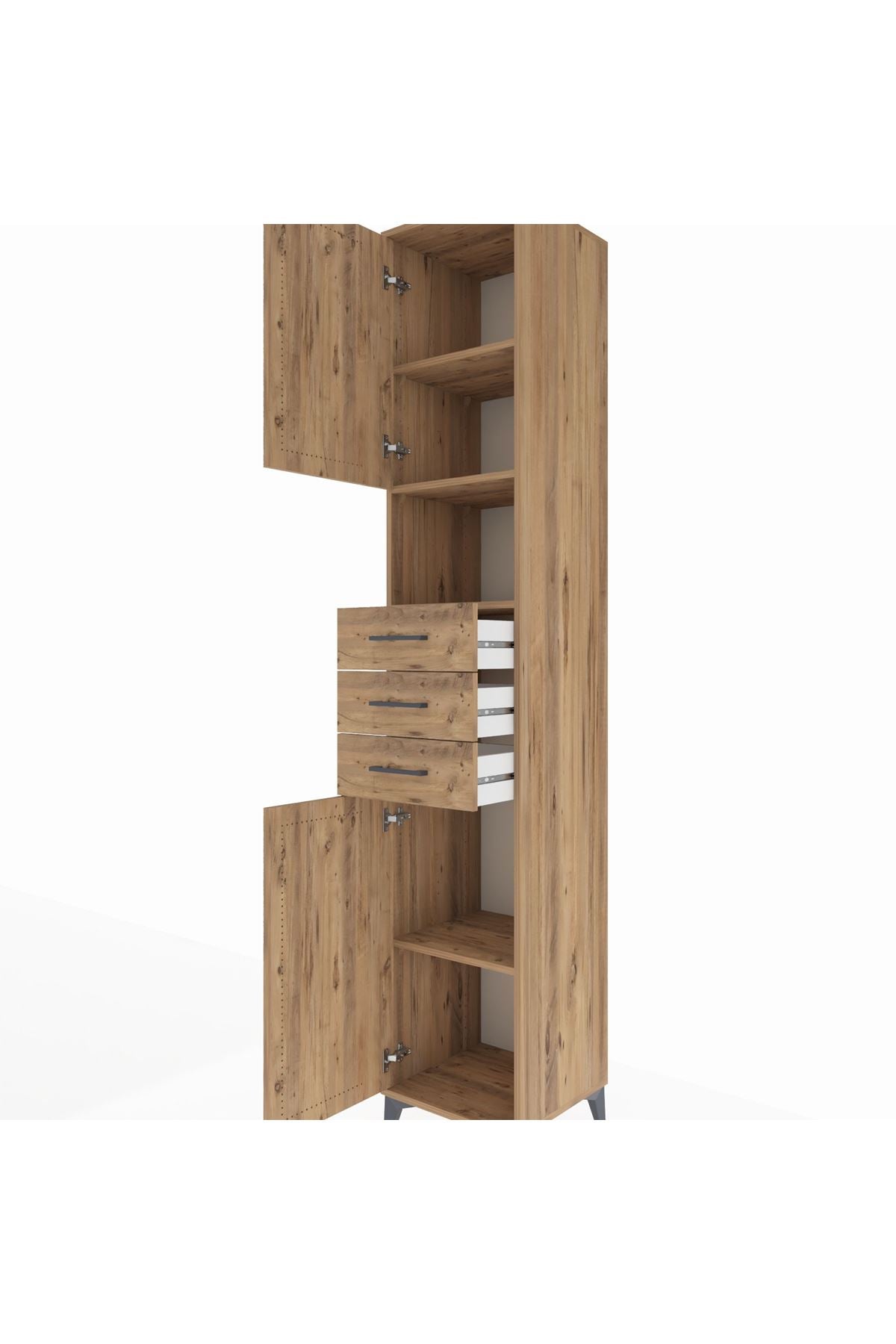 Hyperion Dolap 4 Raflı 3 Çekmeceli 2 Kapaklı 44x44x243 - S64M172V9B