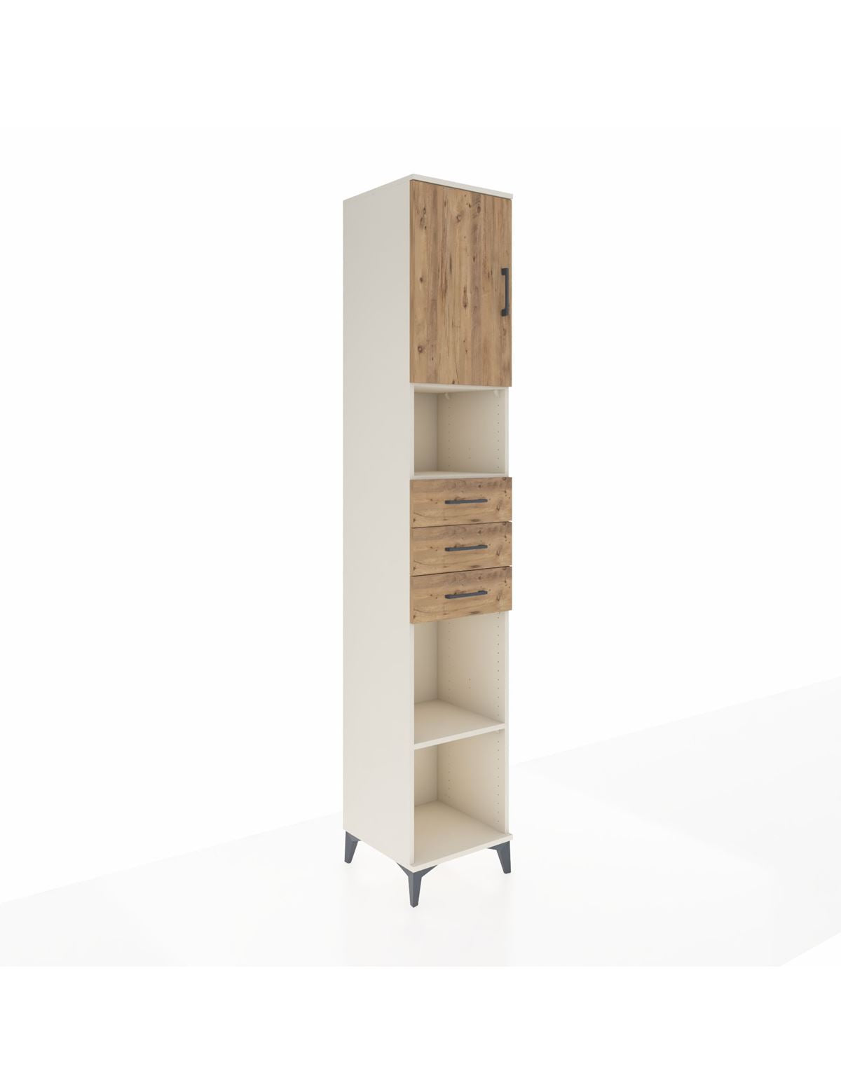 Hyperion Dolap 4 Raflı 3 Çekmeceli Tek Kapaklı 44x44x243 - S64M173V3B