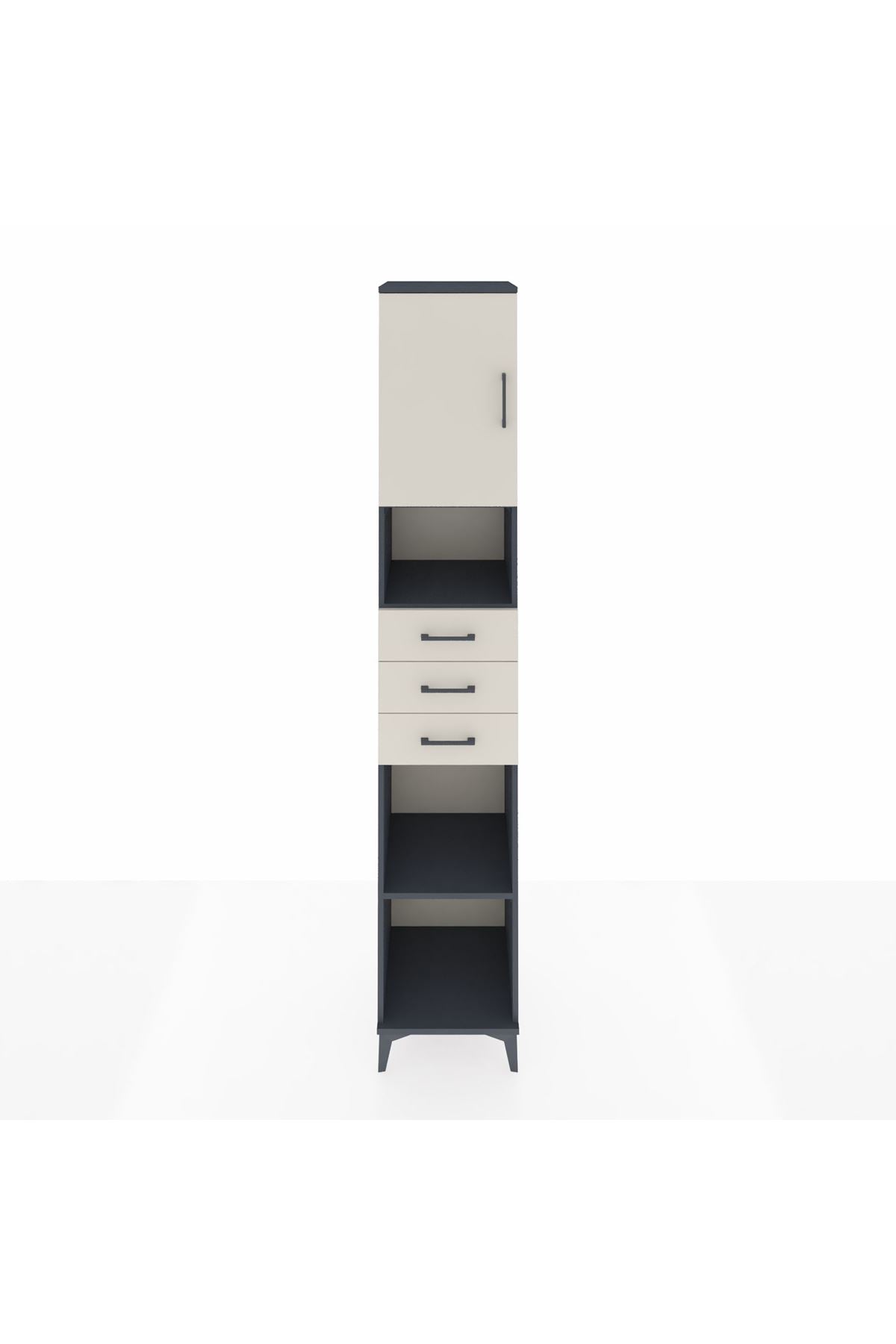 Hyperion Dolap 4 Raflı 3 Çekmeceli Tek Kapaklı 44x44x243 - S64M173V4B