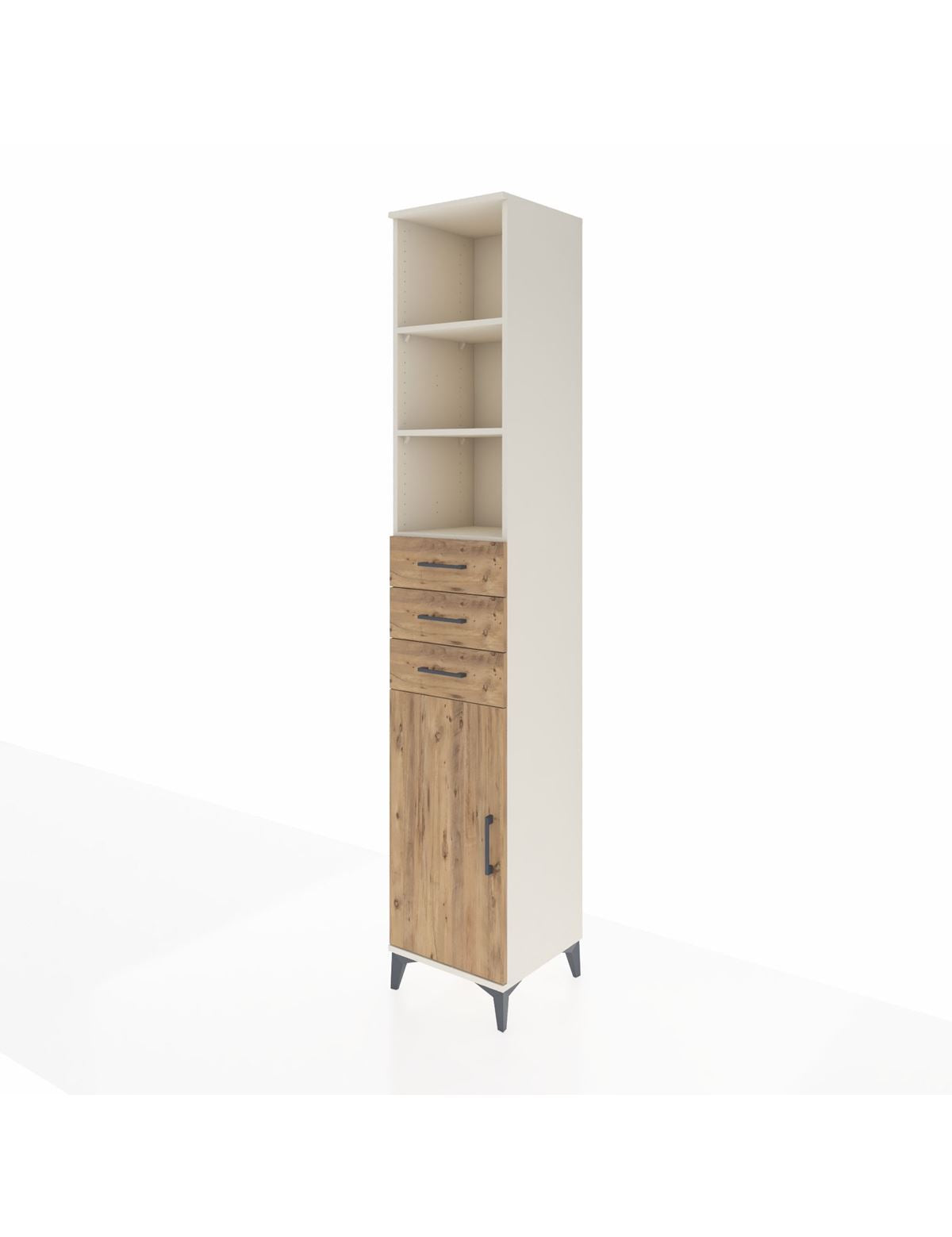 Hyperion Dolap 4 Raflı 3 Çekmeceli Tek Kapaklı 44x44x243 - S64M174V3B