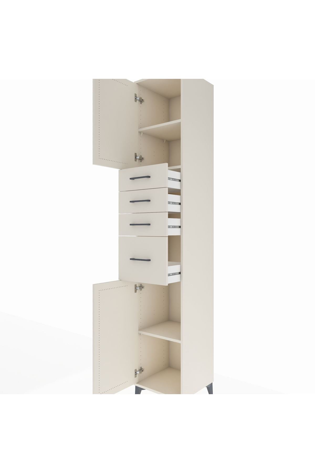 Hyperion Dolap 3 Raflı 4 Çekmeceli 2 Kapaklı 44x44x243 - S64M175V1B