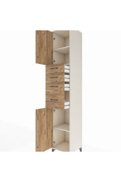 Hyperion Dolap 3 Raflı 4 Çekmeceli 2 Kapaklı 44x44x243 - S64M175V3B