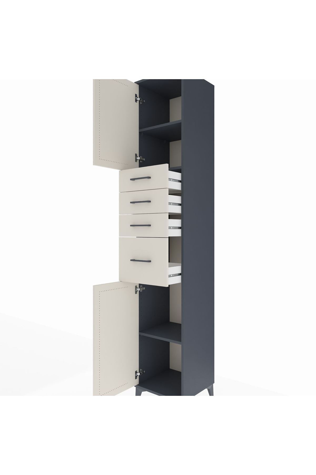 Hyperion Dolap 3 Raflı 4 Çekmeceli 2 Kapaklı 44x44x243 - S64M175V4B