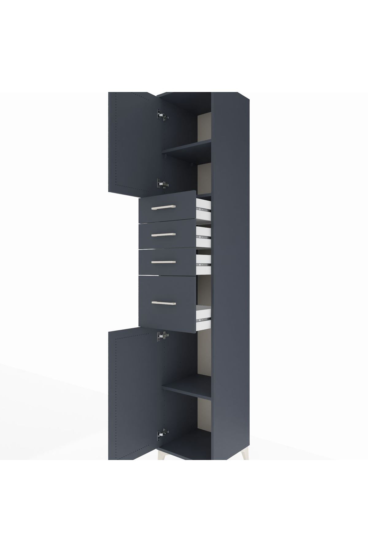 Hyperion Dolap 3 Raflı 4 Çekmeceli 2 Kapaklı 44x44x243 - S64M175V5B