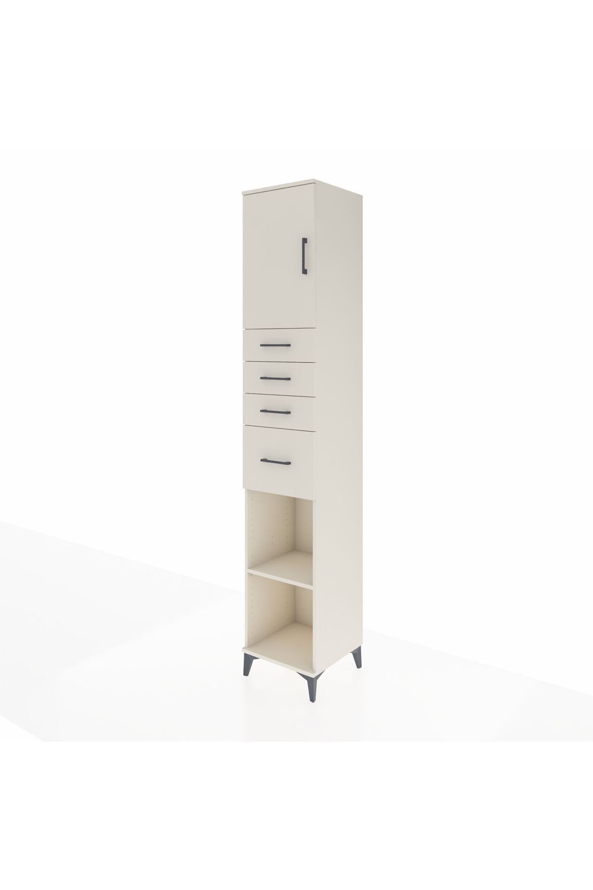 Hyperion Dolap 3 Raflı 4 Çekmeceli Tek Kapaklı 44x44x243 - S64M176V1B