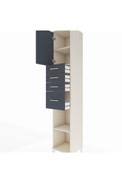 Hyperion Dolap 3 Raflı 4 Çekmeceli Tek Kapaklı 44x44x243 - S64M176V2B