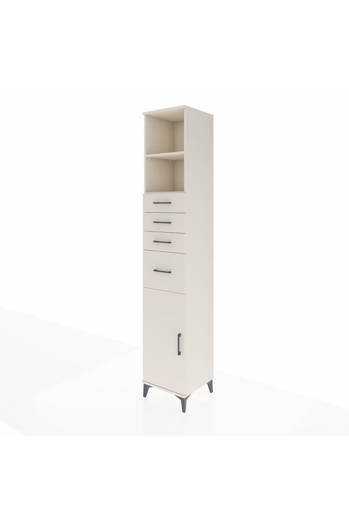 Hyperion Dolap 3 Raflı 4 Çekmeceli Tek Kapaklı 44x44x243 - S64M177V1B