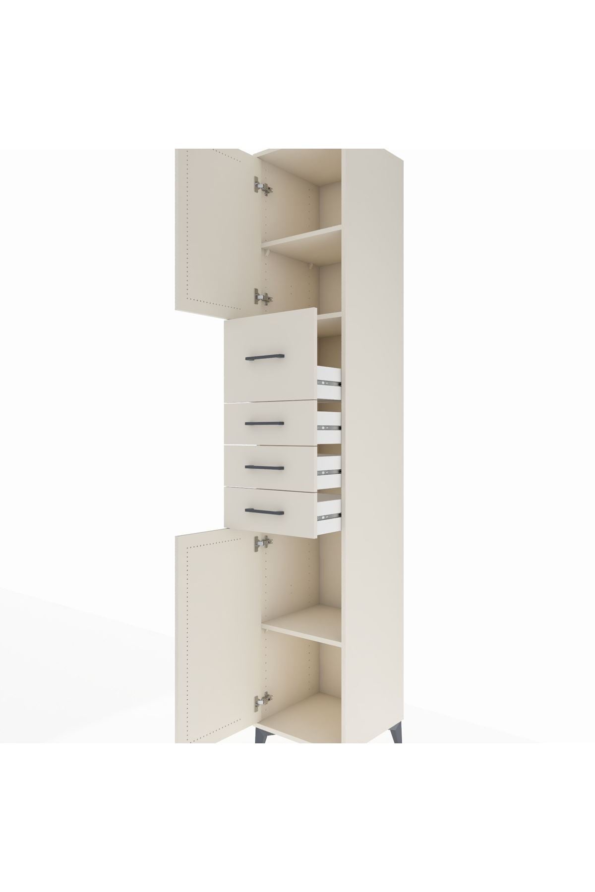 Hyperion Dolap 3 Raflı 4 Çekmeceli 2 Kapaklı 44x44x243 - S64M178V1B