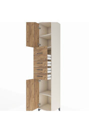 Hyperion Dolap 3 Raflı 4 Çekmeceli 2 Kapaklı 44x44x243 - S64M178V3B