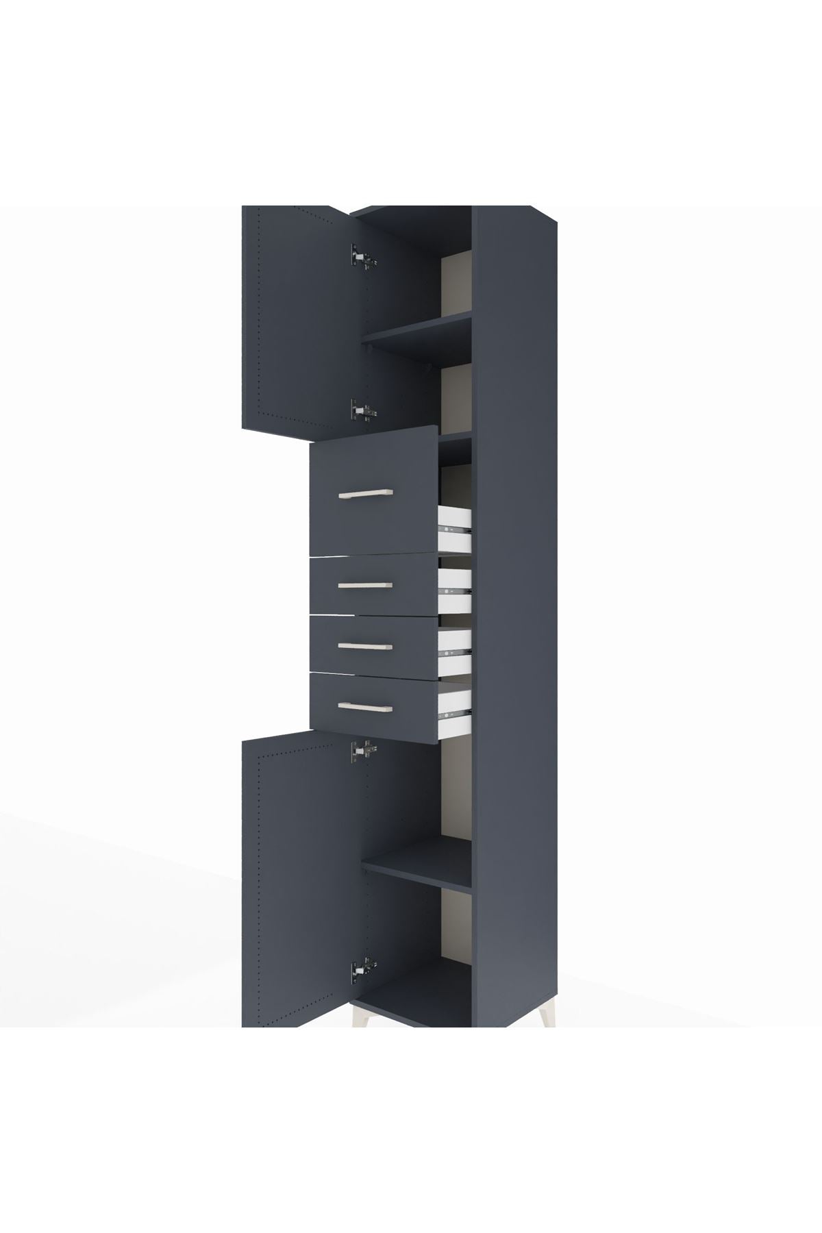 Hyperion Dolap 3 Raflı 4 Çekmeceli 2 Kapaklı 44x44x243 - S64M178V5B