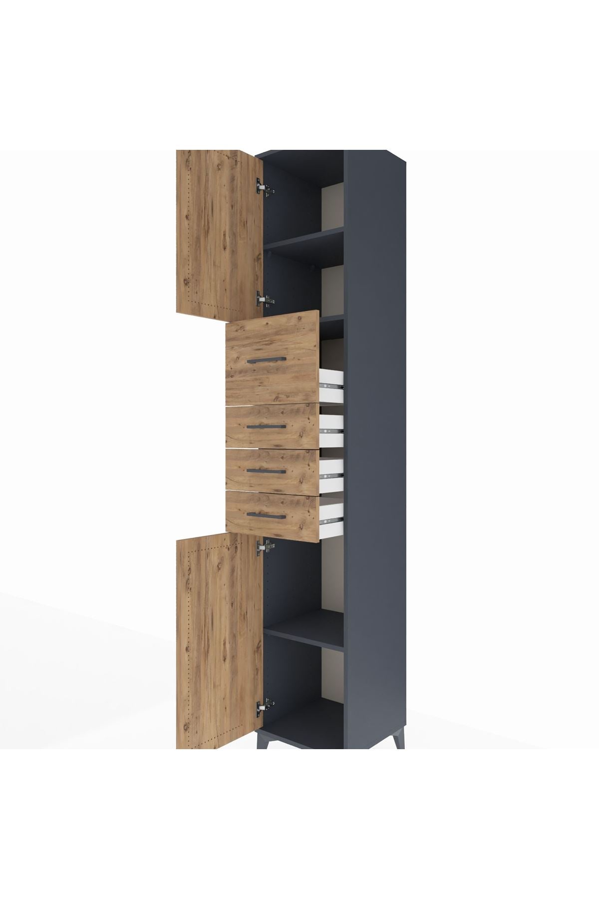 Hyperion Dolap 3 Raflı 4 Çekmeceli 2 Kapaklı 44x44x243 - S64M178V6B