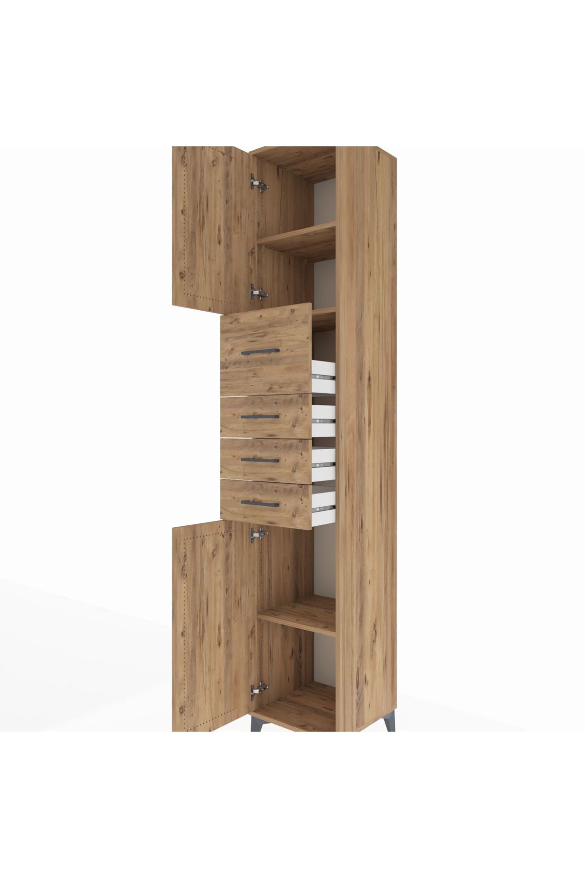 Hyperion Dolap 3 Raflı 4 Çekmeceli 2 Kapaklı 44x44x243 - S64M178V9B