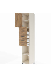 Hyperion Dolap 3 Raflı 4 Çekmeceli Tek Kapaklı 44x44x243 - S64M179V3B