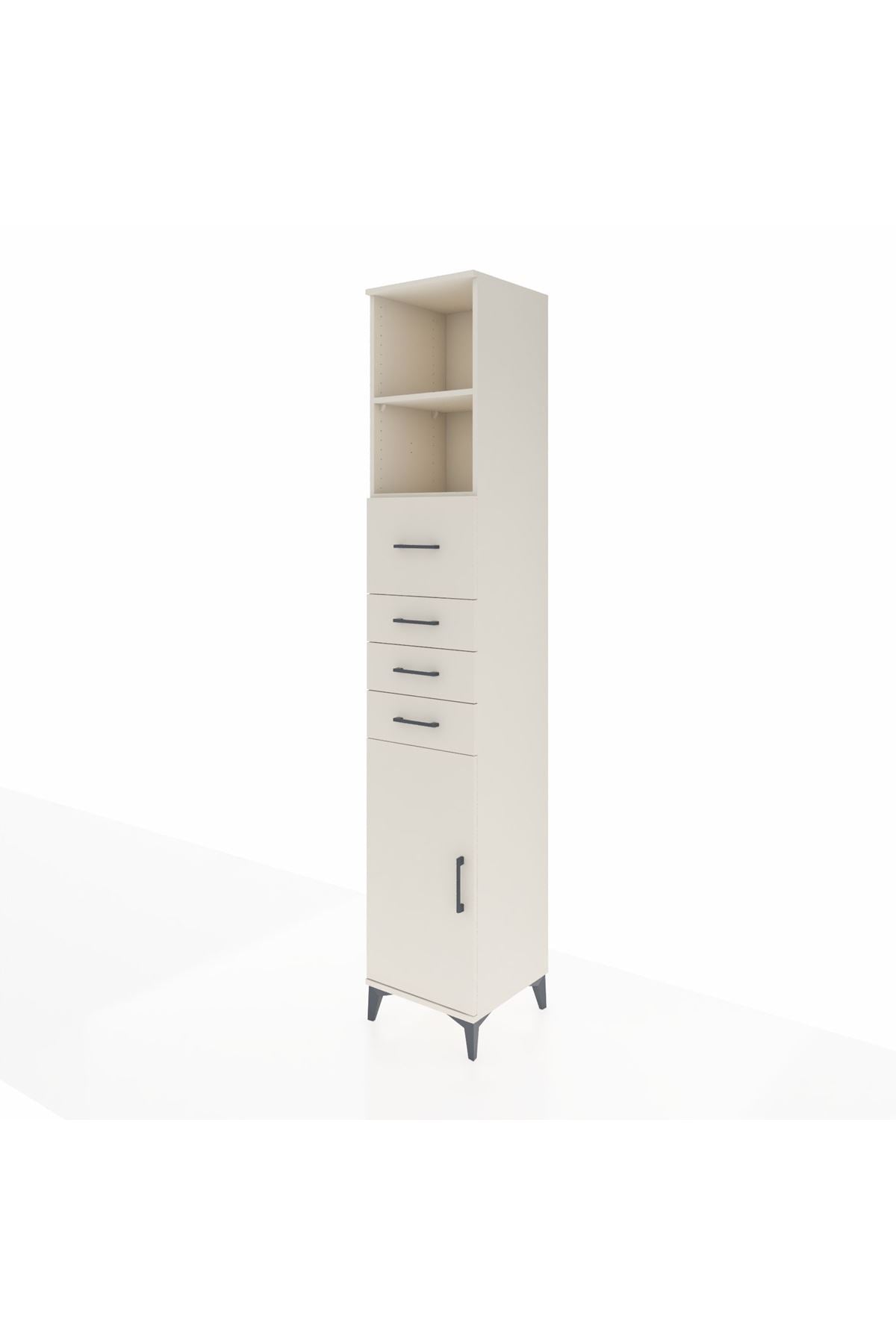 Hyperion Dolap 3 Raflı 4 Çekmeceli Tek Kapaklı 44x44x243 - S64M180V1B