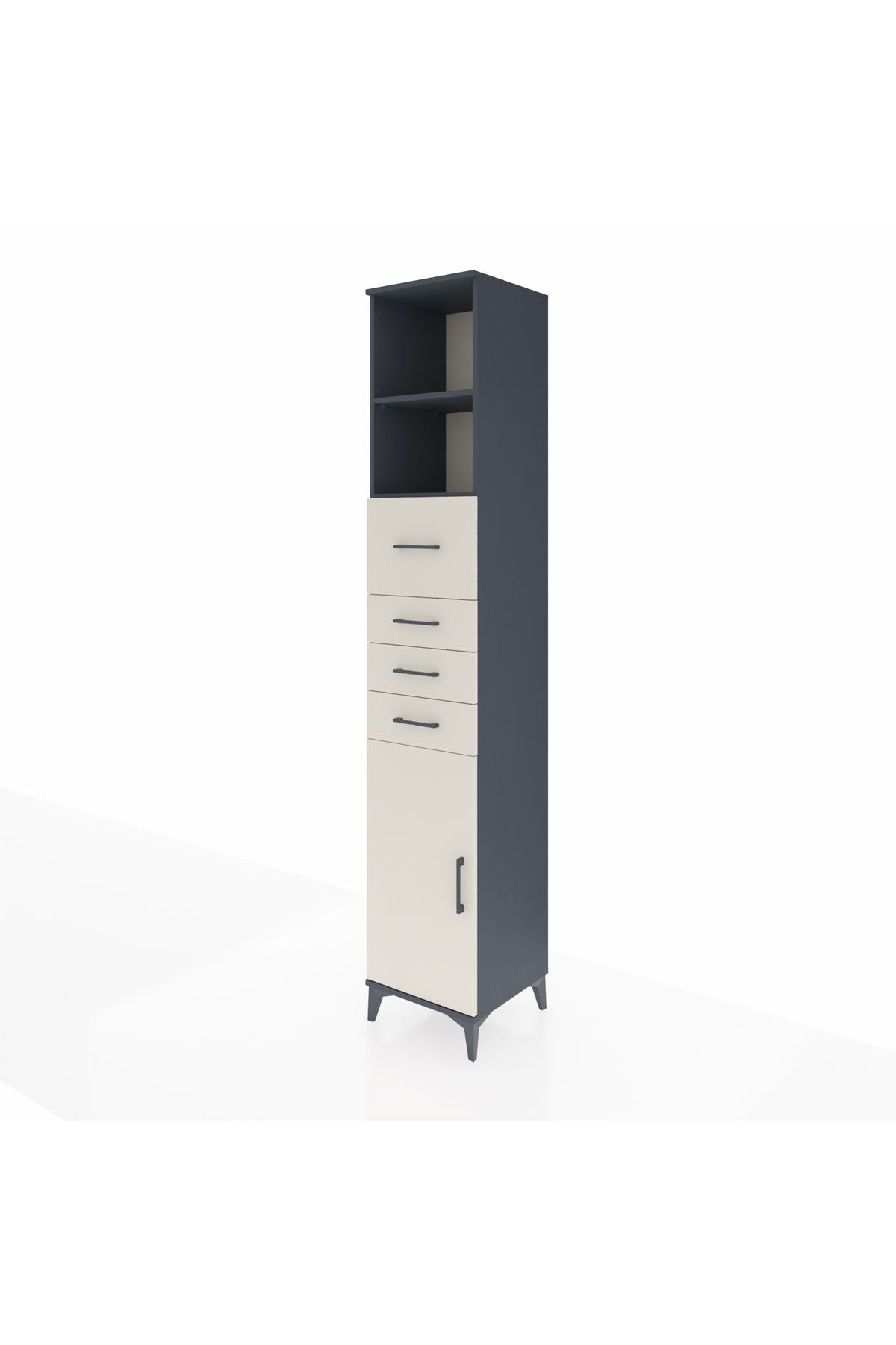 Hyperion Dolap 3 Raflı 4 Çekmeceli Tek Kapaklı 44x44x243 - S64M180V4B