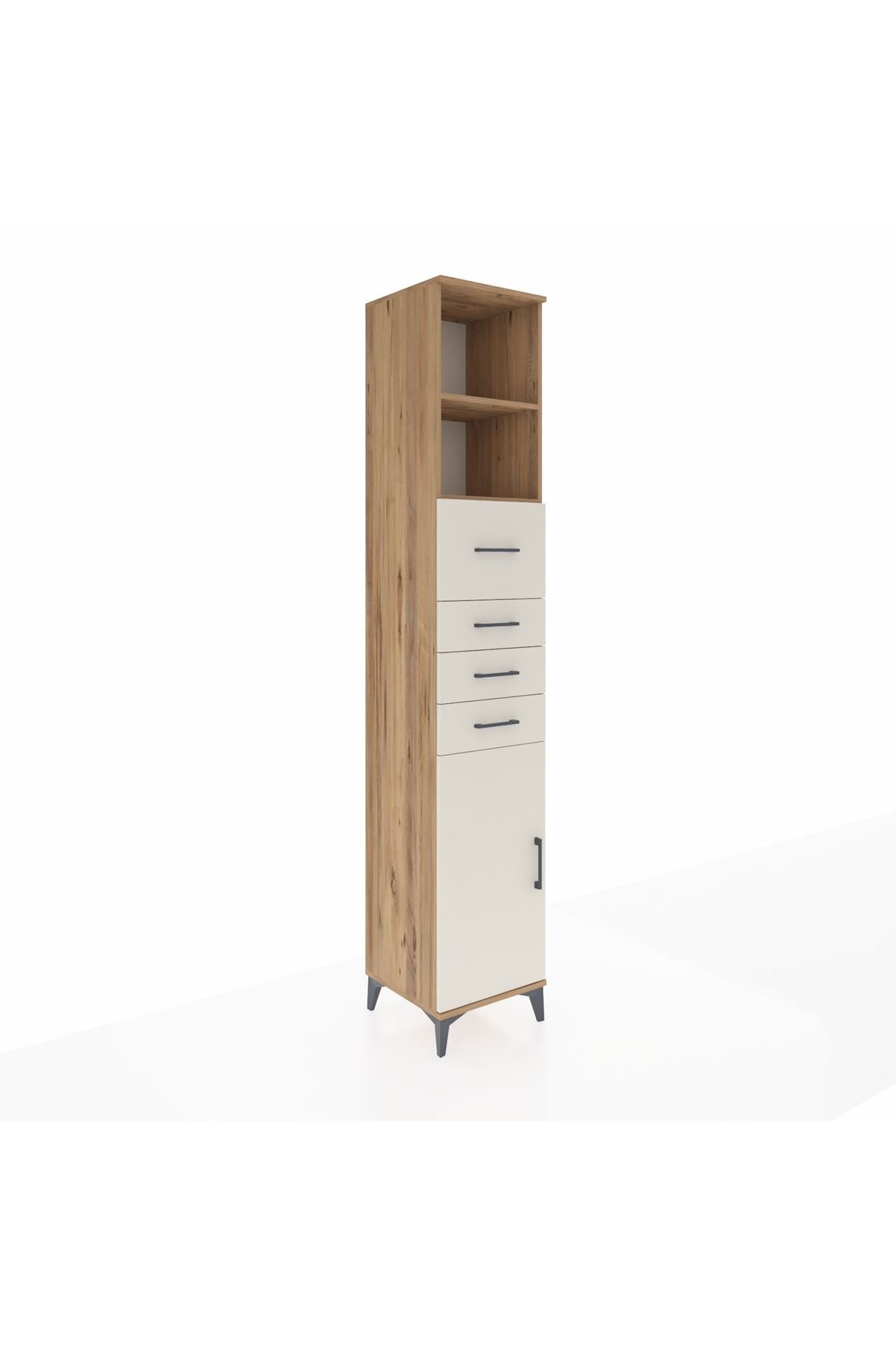 Hyperion Dolap 3 Raflı 4 Çekmeceli Tek Kapaklı 44x44x243 - S64M180V7B