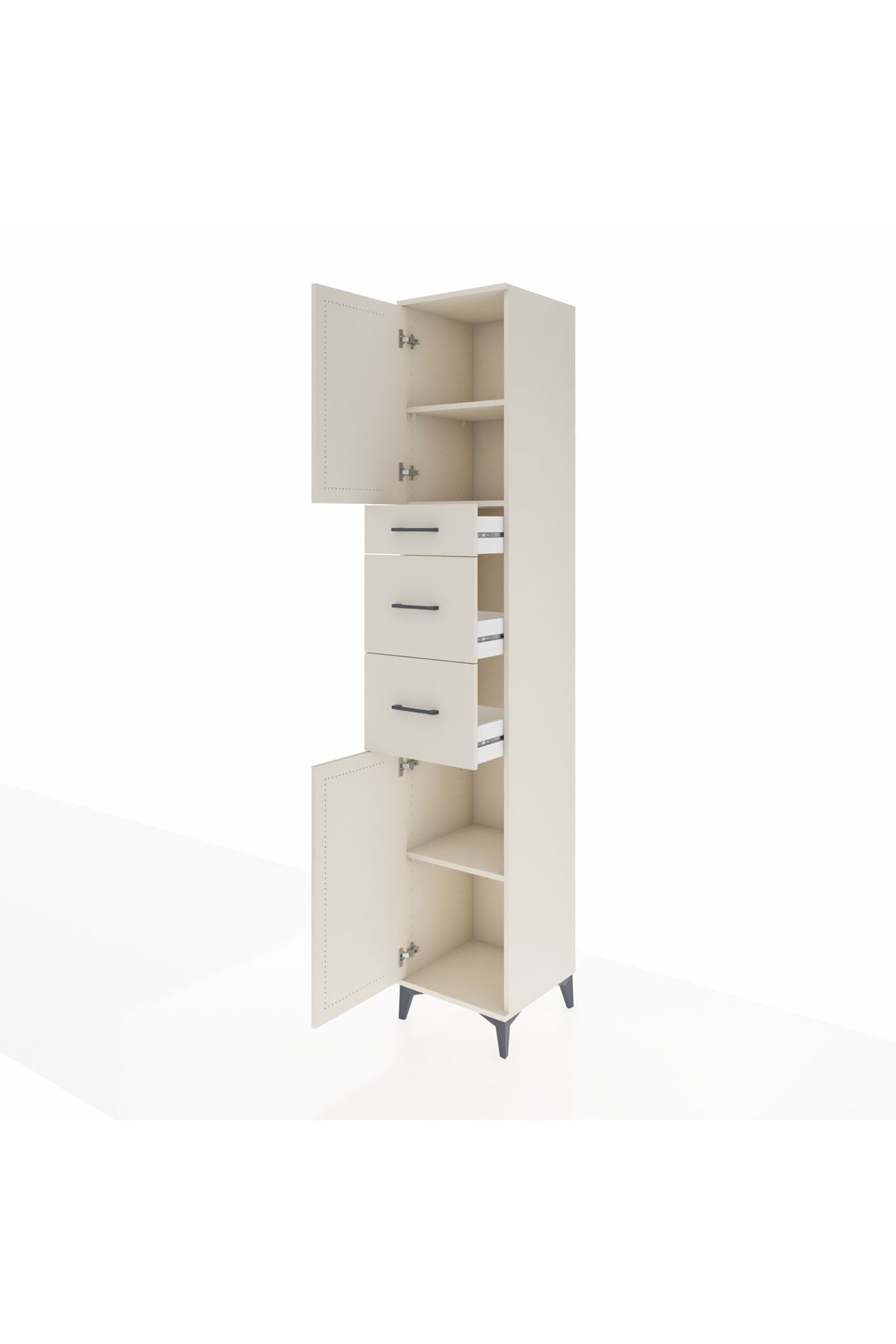 Hyperion Dolap 3 Raflı 3 Çekmeceli 2 Kapaklı 44x44x243 - S64M181V1B