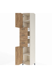 Hyperion Dolap 3 Raflı 3 Çekmeceli 2 Kapaklı 44x44x243 - S64M181V3B