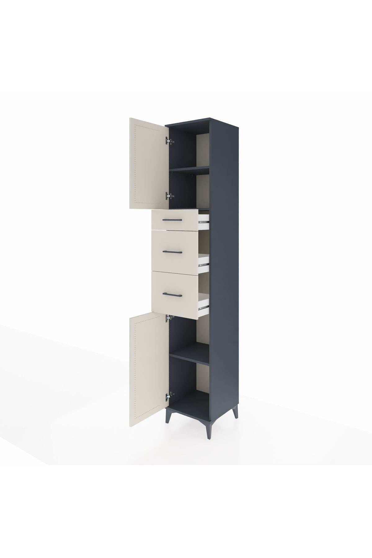 Hyperion Dolap 3 Raflı 3 Çekmeceli 2 Kapaklı 44x44x243 - S64M181V4B