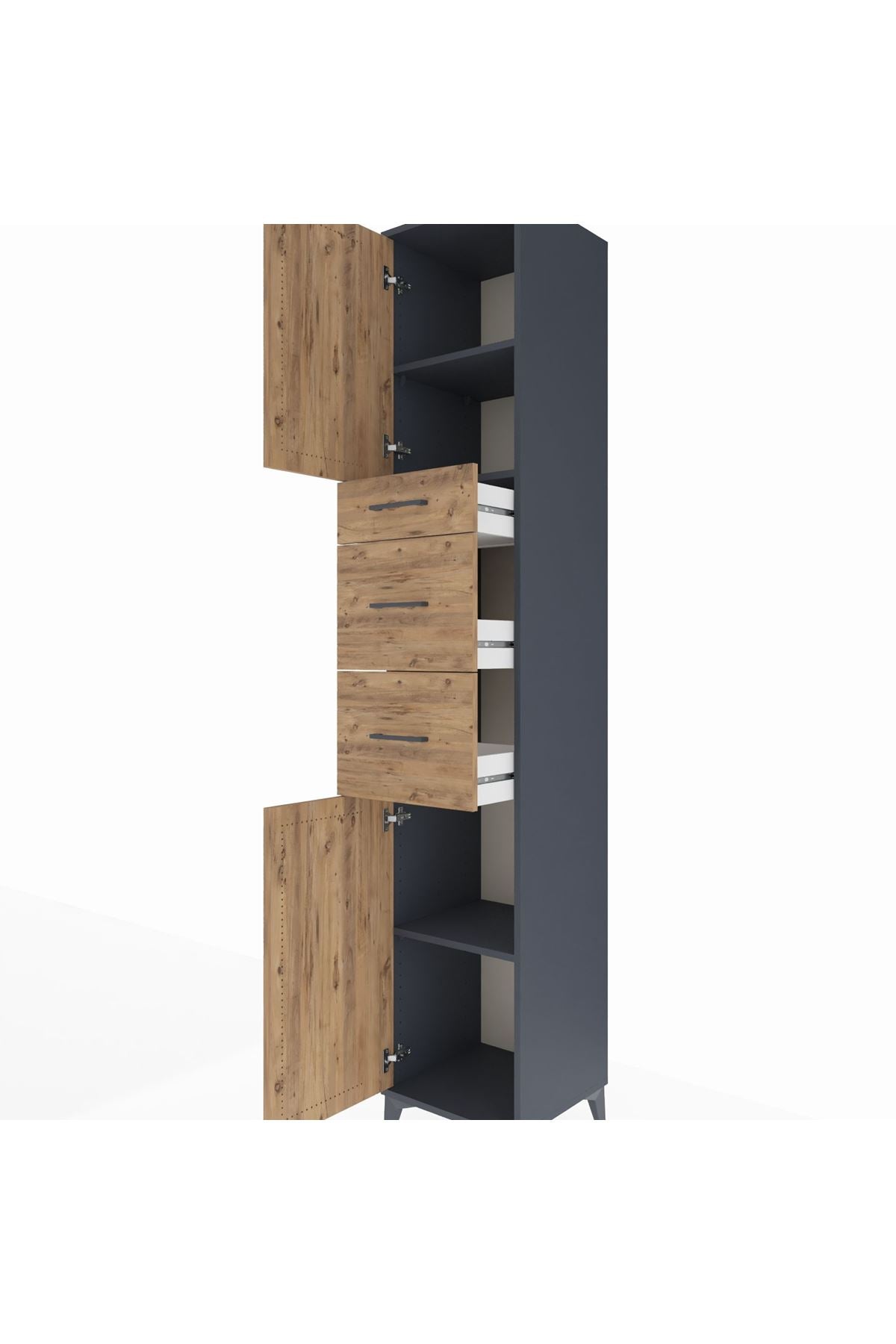 Hyperion Dolap 3 Raflı 3 Çekmeceli 2 Kapaklı 44x44x243 - S64M181V6B