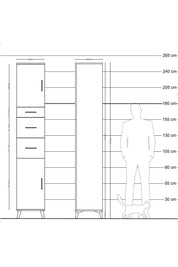 Hyperion Dolap 3 Raflı 3 Çekmeceli 2 Kapaklı 44x44x243 - S64M181V6B