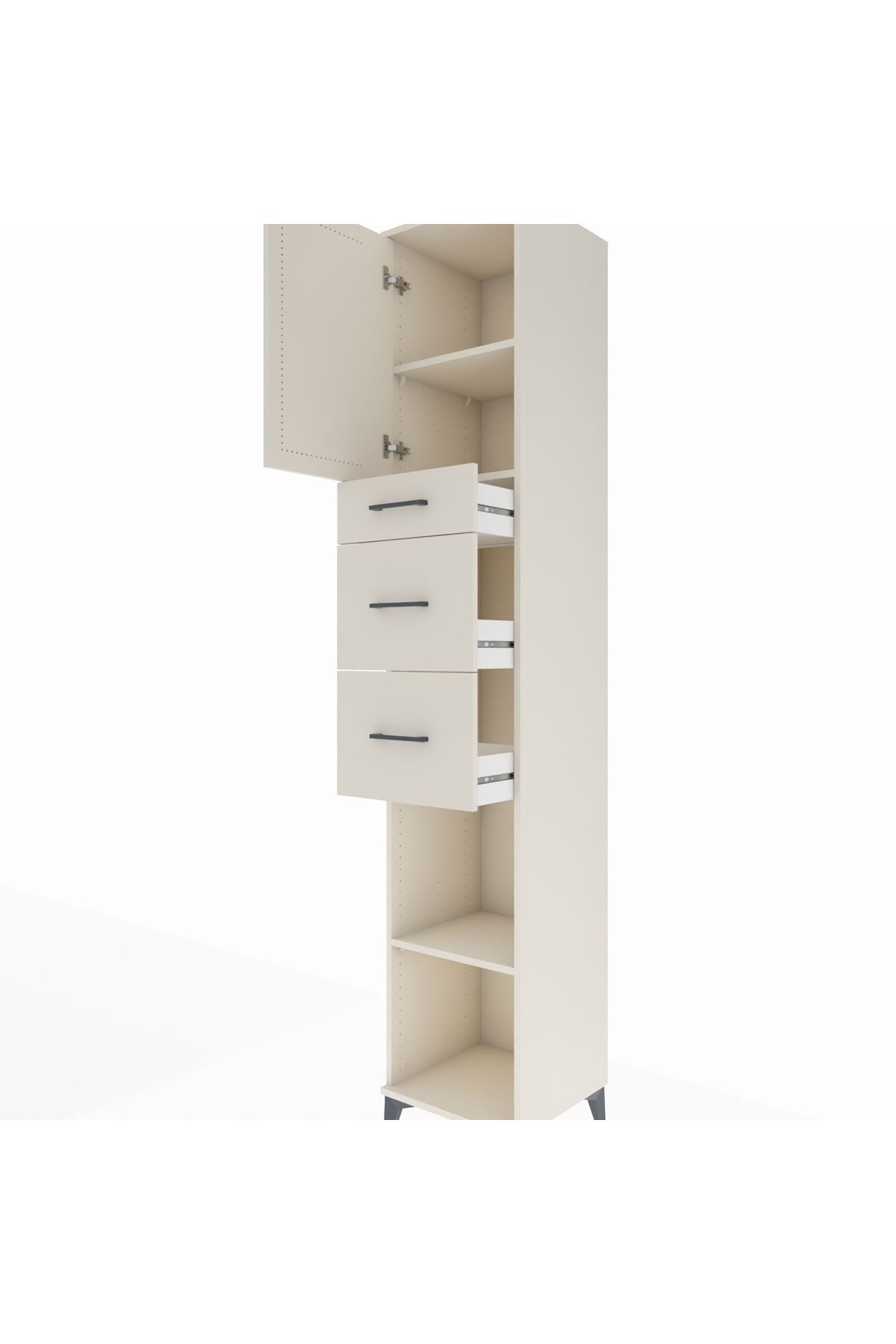 Hyperion Dolap 3 Raflı 3 Çekmeceli Tek Kapaklı 44x44x243 - S64M182V1B