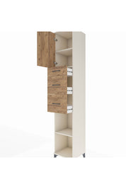 Hyperion Dolap 3 Raflı 3 Çekmeceli Tek Kapaklı 44x44x243 - S64M182V3B