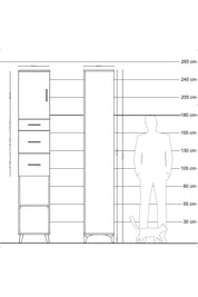 Hyperion Dolap 3 Raflı 3 Çekmeceli Tek Kapaklı 44x44x243 - S64M182V7B