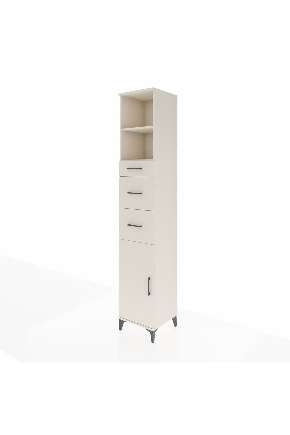 Hyperion Dolap 3 Raflı 3 Çekmeceli Tek Kapaklı 44x44x243 - S64M183V1B