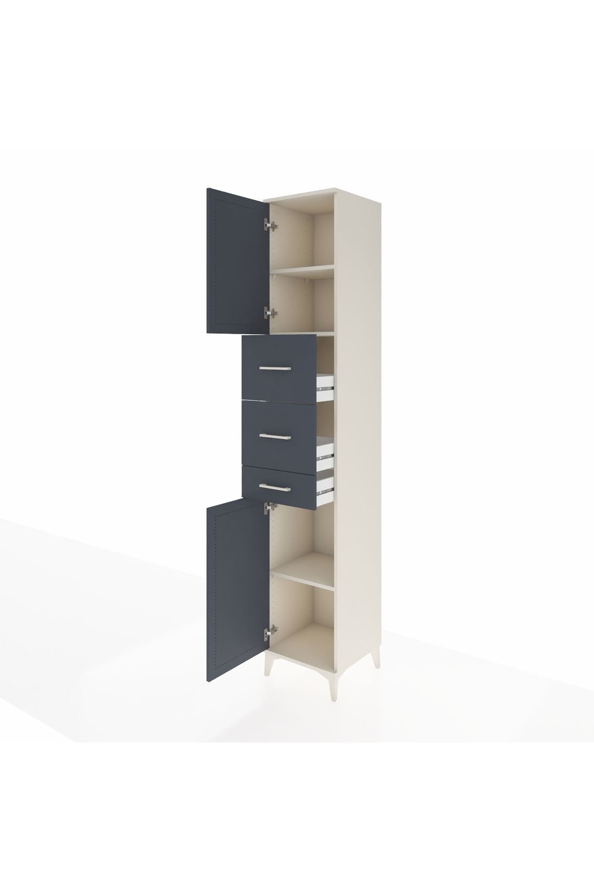 Hyperion Dolap 3 Raflı 3 Çekmeceli 2 Kapaklı 44x44x243 - S64M184V2B