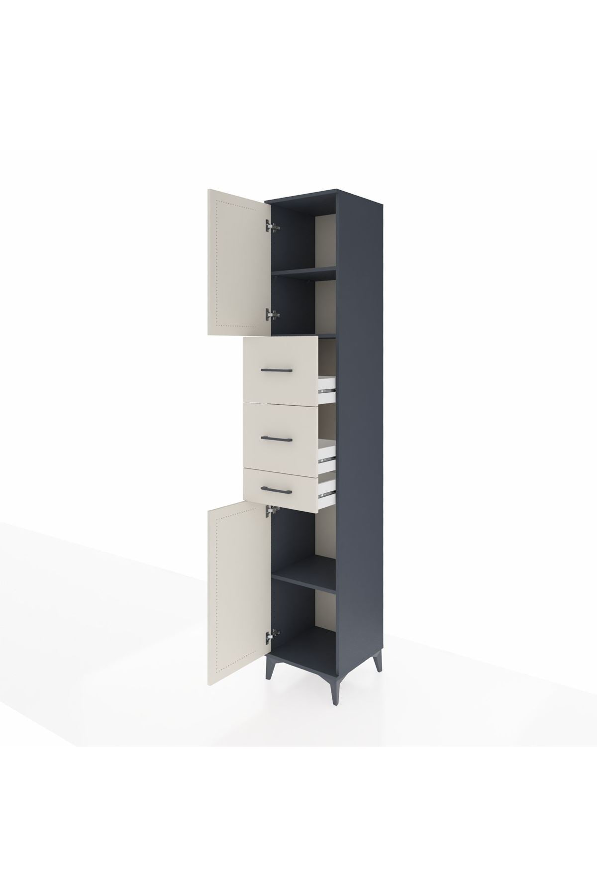 Hyperion Dolap 3 Raflı 3 Çekmeceli 2 Kapaklı 44x44x243 - S64M184V4B