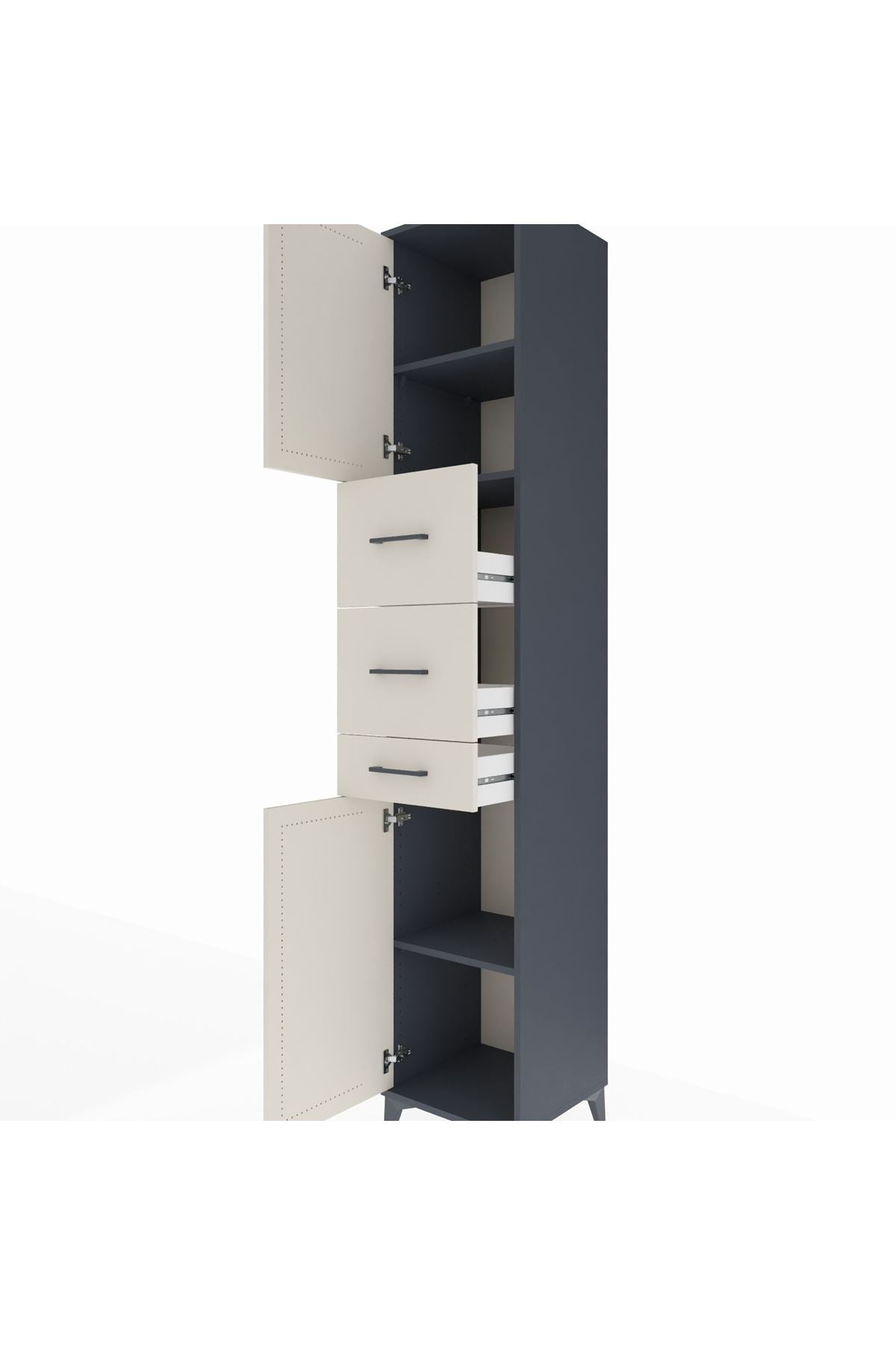 Hyperion Dolap 3 Raflı 3 Çekmeceli 2 Kapaklı 44x44x243 - S64M184V4B